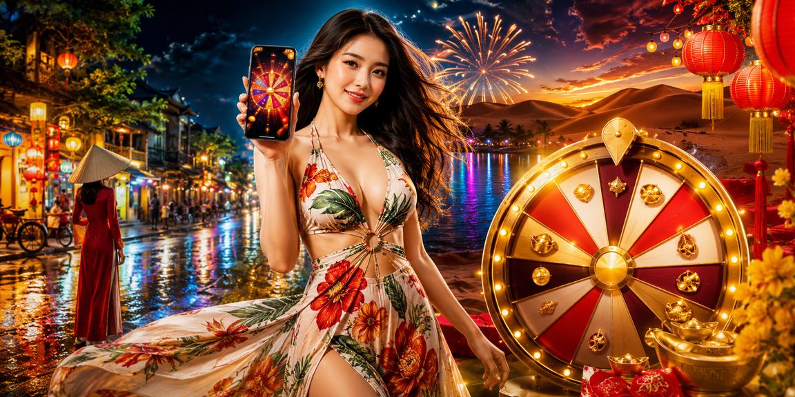 Khung cảnh lễ hội Tết tại Mũi Né với truyền thống may mắn